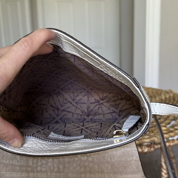 Manu Atelier White Croc Embossed Leather Bag Crossbody Or Shoulder Crocodile - Picture 8 of 16